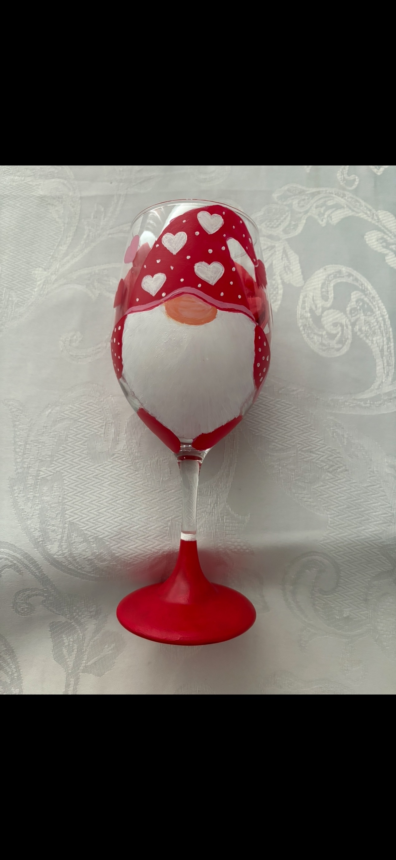 Valentine Gnome Wine Glass