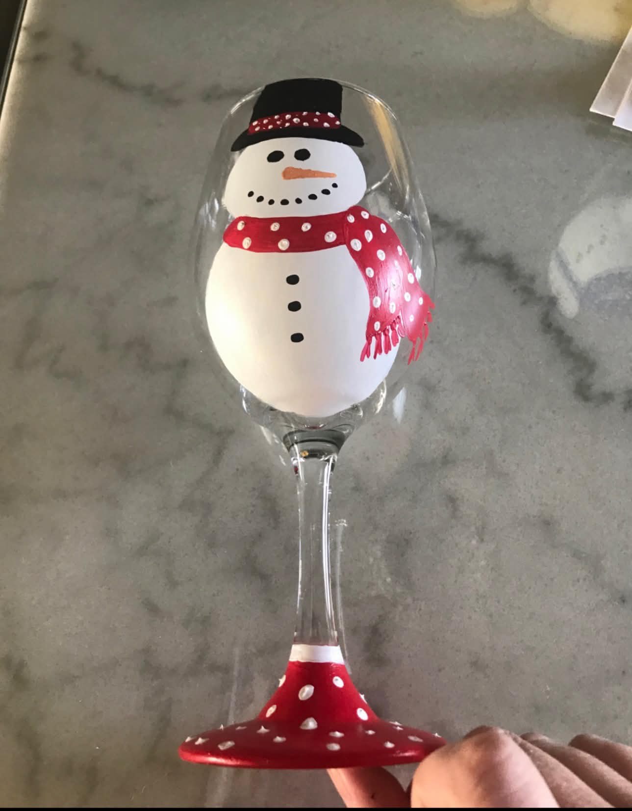 Snowman Wine Glass